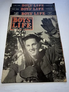 4 Boys' Life Magazines From 1944 January, February, May & June LB-288 - Picture 1 of 10