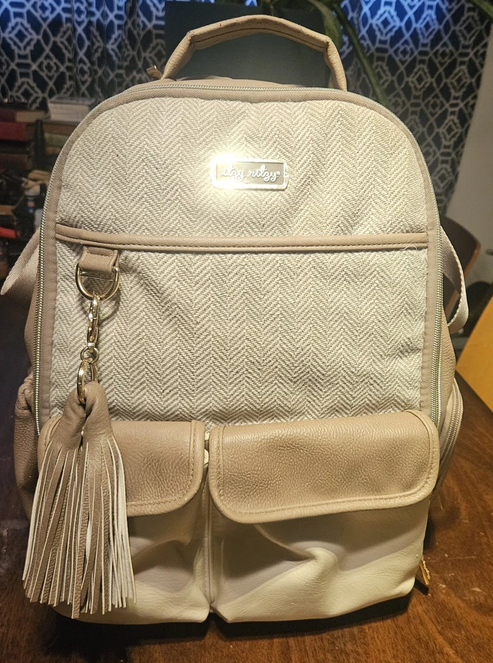 NEW! MUST HAVE! Itzy Ritzy - Vanilla Latte Boss Backpack Diaper Bag Plus - Image 1 of 4