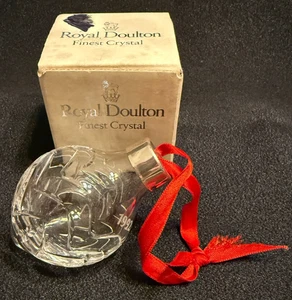 ROYAL DOULTON CRYSTAL ORNAMENT 1992 Teardrop QVC w Box Holiday Ribbon - Bild 1 von 5
