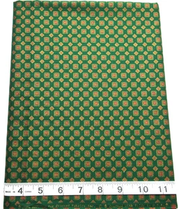 VTG Joan Kessler Concord Fabric 1.25yd Gold Accents on Green Cotton Craft Quilt - Picture 1 of 3