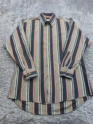 Camisa Bullock & Jones Hombre Mediana Western Rayas Abotonada De Colección Hecha en EE. UU. Foto 1 de 4