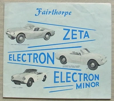 FAIRTHORPE Electrons & Zeta Car Sales Brochure 1961-62 Ref P6/1061 - Image 1 of 3