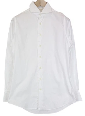 Suitsupply Uomo Camicia Formale ~ 2XS Bianco Extra Slim Puro Cotone Classico - Immagine 1 di 4