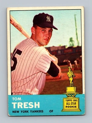 Tarjeta de béisbol 1963 Topps #470 Tom Tresh novato en muy buen estado-muy buena condición High # Foto 1 de 2