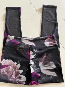 Jala Half Moon Leggings Damen Schwarz Print M Pull On Schlankmacher Neu mit Etikett - Bild 1 von 9