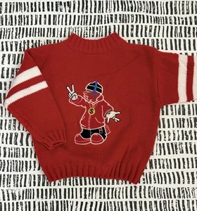 Vintage Hot Kids Toddler Boys Sweater 12M - 90's Themed Boys Sweaters 12 Months - Picture 1 of 11