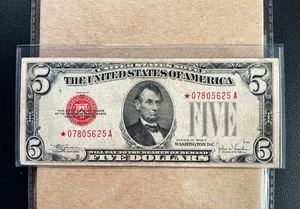 Fr. 1530* 1928E $5 Legal Tender *STAR* - VF - Picture 1 of 2