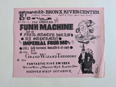 1980 Grand Wizard Theodore Funk Master Islam Imperial Four MCs hip-hop flyer - Image 1 of 4