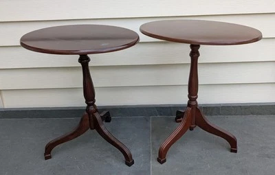 Vtg Tilt Top 90s Oval End Side Accent Plant Stand Table Bombay Company - Image 1 of 4