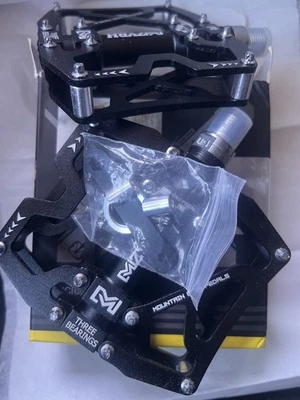 Pedais de bicicleta 3 rolamentos ultraleves alumínio estrada BMX MTB pedais antiderrapantes - Imagem 1 de 3