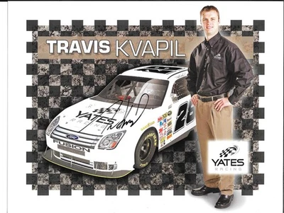 TRAVIS KVAPIL #28 NASCAR CUP SERIES Autographed HERO CARD - Image 1 of 2