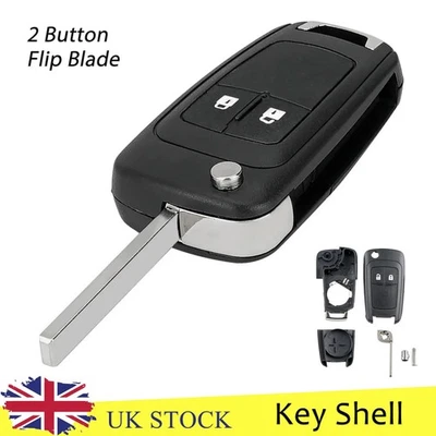 Flip Key Fob Case 2 Button Replacement For Vauxhall Opel Astra J Corsa Insignia - Image 1 of 4
