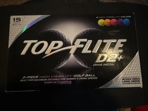 Top Flite D2+ Diva Neon Palline da Golf Alta Visibilità 15 5 Colori NUOVE Scatola Aperta - Foto 1 di 2