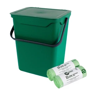 Easy Eco 10 l große grüne Kunststoff Küche Lebensmittel Caddy & 50 x 10 l kompostierbare Beutel - Bild 1 von 5
