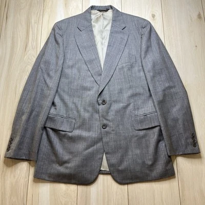 Paul Stuart Windowpane Wool Sports Coat Mens Size 42L Gray Blazer 2 Button - Image 1 of 4