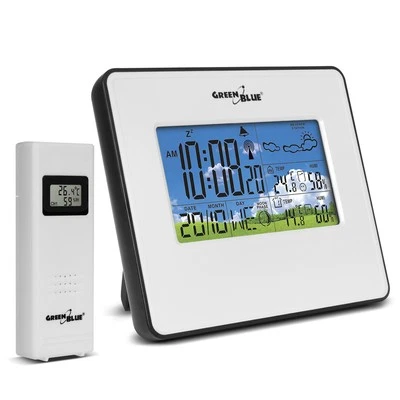 Stazione Meteorologica Wireless Sensore Esterno Temperatura Umidità Orologio - Immagine 1 di 4
