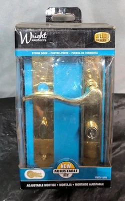 NEW Wright Product Mortise Storm Door Lever, Polished Brass - VMT115PB NEW - Image 1 of 4