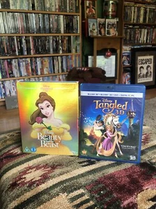 Beauty And The Beast (Blu-ray ) Bonus Tangled 3D Fast Free Ship!! - Picture 1 of 8