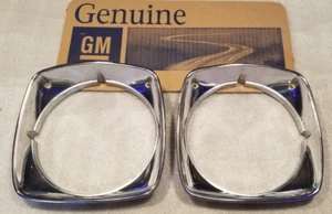 🔥1973 Buick Century Regal Headlight Bezels NICE 1240746 RH & 1240747 LH OEM🔥 - Picture 1 of 20