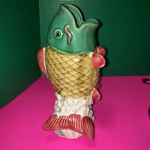Vintage Fish Shape Ceramic Pot/Planter/Vase - Picture 1 of 9