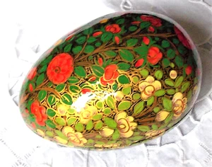 BOITE DE COLLECTION PEINTE A LA MAIN ARTISANAT DU CACHEMEERE OEUF *** - Picture 1 of 2