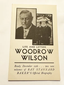 1927 Pre - Publication Announcement Woodrow Wilson Life Letter #3 & 4 Ray Baker - Picture 1 of 3