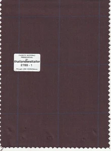 Brown in Light Blue Check Suiting Fabric Best For Suit Pants 5 Yard Fabric - Picture 1 of 2