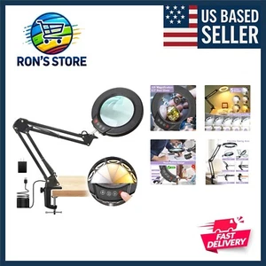 10X Magnifying Glass with Light and Clamp, Real Glass Lens, 5 Color Modes LED... - Picture 1 of 9