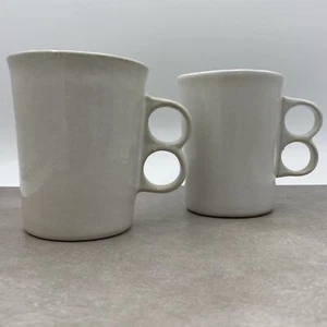 Tazas de gatillo Bennington Potters 1340 gres blanco café té chips regalos - Imagen 1 de 13