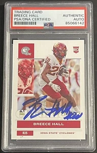 Breece Hall Signed 2022 Chronicles Rookie Card Jets PSA/DNA Auto Slabbed - Picture 1 of 2