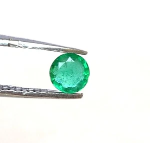 4 mm Certified Natural Emerald Round Cut 0.22 CTS Unheated Loose Gemstone - Picture 1 of 6