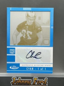 2008 Topps Finest #145 Chris Long Cyan Printing Plate Auto 1/1 Rookie RC - Picture 1 of 2