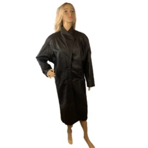 WOMEN’S Wilson’s Leather Black Leather Trench Coat Size PS - Picture 1 of 8