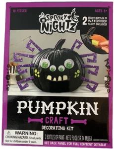 Spooky Nightz Pumpkin Craft Decorating Kit For 3+ (18 pcs.) FREE SHIPPING - Picture 1 of 2