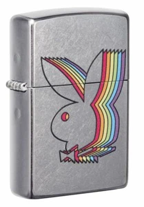 Zippo Windproof Lighter With Rainbow Playboy Bunny Logo, 49343, New In Box - Picture 1 of 3