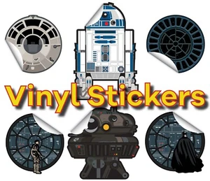 Star Wars themed Vinyl Sticker options in 3- & 5-inch size Luke Vader R2 Falcon - Picture 1 of 15