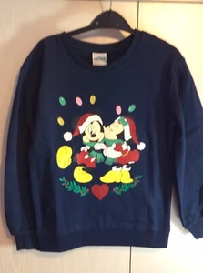 DISNEY MICKEY & FRIENDS NAVY CHRISTMAS SWEATSHIRT AGE 5 - Picture 1 of 2