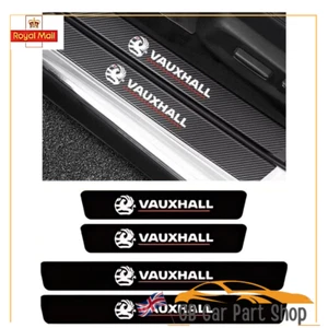 VAUXHALL Anti Scratch Door Sill Protector Protection Carbon -4pcs - Picture 1 of 6