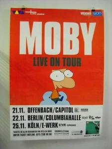 Póster de concierto MOBY 'Live on Tour' WOM Euro Tour Alemania música vintage  - Imagen 1 de 5