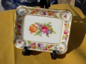 E & R GOLDEN CROWN EMPRESS DRESDEN TRINKET DISH SCHUMANN ARZBERG GERMANY BAVARIA - Picture 1 of 5