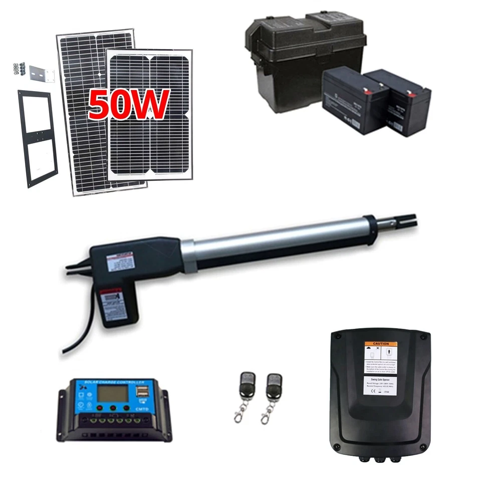 ALEKO AS600SOL Solar Kit Swing Gate Operator for Single Gate