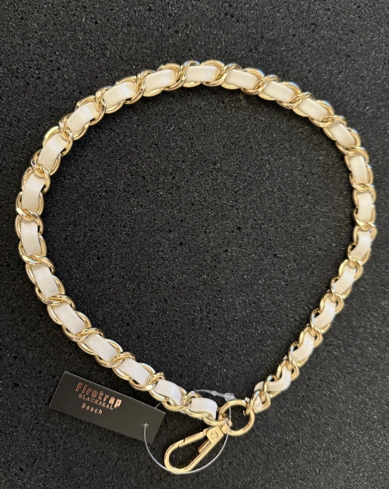 Firetrap - Cadena de muñeca - Tono dorado e incrustaciones de cuero para mujer clutch - Nuevo con etiquetas Foto 1 de 4