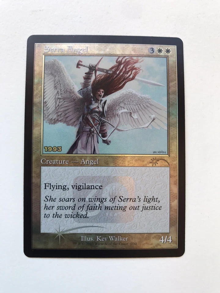 Serra Angel Foil 1993 Promo Retro Frame MTG Magic the Gathering Card NM Mint PRM - Image 1 of 1