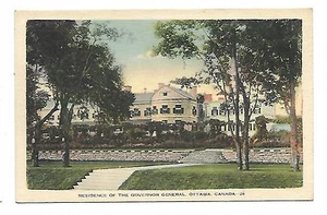 Postal de Ottawa Ontario Residencia del Gobernador General Frontera Blanca Sin Usar - Imagen 1 de 2