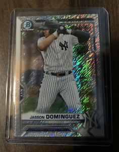 2021 BOWMAN CHROME JASSON DOMINGUEZ SILVER SHIMMER REFRACTOR CARD No.BCP-213