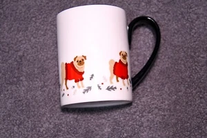 Martha Stewart Tasse Mops Hund rot Pullover Macys exklusiv Herbst Eicheln 12 Unzen Tasse B65 - Bild 1 von 3