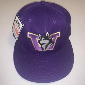 Cappello snapback vintage anni 90 University of Washington Husky classico abbigliamento sportivo nuovo con etichette - Foto 1 di 4