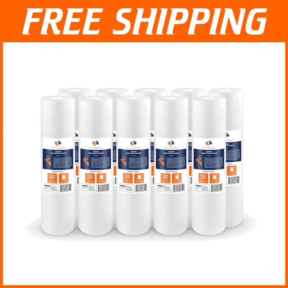 High Flow 10-Pack 5 Micron Sediment Filters for Whole House Water Filtration - Image 1 of 4