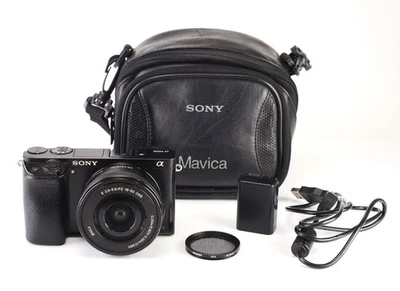 Sony A6000 Camera & 16-50mm Zoom Lens Kit Generic Battery & USB Lead 38,261 Shot - Image 1 of 4