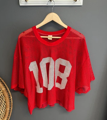 Camiseta deportiva de fútbol vintage de los 80 Russell Athletic para hombre talla XL roja malla recortada #108 Foto 1 de 4